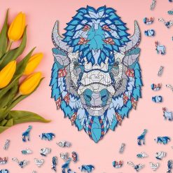 Colorful Cow Image Wooden Puzzle