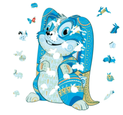 Mysterious Lop Rabbit Image Wooden Puzzle