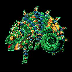Iridescent Chameleon Zentangle Image Wooden Puzzle