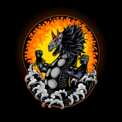 Dragon Skull Horned Wave Image Wooden Puzzle